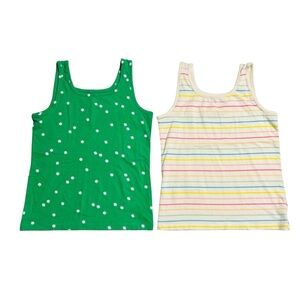 Old Navy Green and Striped Tank Tops for Casual Wear